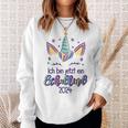 Children's Hurra Ich Bin Jetzt Ein Schulkind 2024 Unicorn First Day At School Sweatshirt Geschenke für Sie