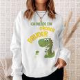 Children's Ich Werde Ein Großer Bruder Dinosaur German Sweatshirt Geschenke für Sie