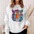 Colorful Tiger Graphic Sweatshirt Gifts for Her