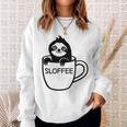 Faultier Und Kaffee Sloffee Lustig Witze Sarkastisch Sweatshirt Geschenke für Sie