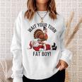 Thanksgiving Turkey Vs Santa Humorous Holiday Sweatshirt Gifts for Her