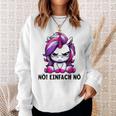 Unicorn Nö Einfach Nö Slogan Sweatshirt Geschenke für Sie