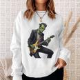 Halloween Cool Monster Playing Electric Guitar Sweatshirt Gifts for Her