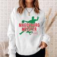 With Handball Team Magdeburg Fan Saxony-Anhalt Green Red Sweatshirt Geschenke für Sie