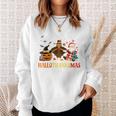 Happy Hallothanksmas Halloween Thanksgiving Christmas Sweatshirt Gifts for Her