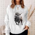 Hip Hop Urbanointage Edgy Y2k Backprint Streetwear Toro Felpa Regalos para ella