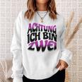 Kinder Achtung Ich Bin Zwei Geburtstag 2 Geburtstagsfeier Sweatshirt Geschenke für Sie