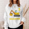 Kinder Endlich 3 Jetzt Bin Ich Der Bauleiter Geburtstagskind Digger Sweatshirt Geschenke für Sie