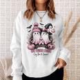 In October We Wear Pink Ghost Witch Breast Cancer Awareness Sweatshirt Gifts for Her