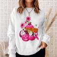 In October We Wear Pink Ghosts & Pumpkins For Breast Cancer Sweatshirt Gifts for Her