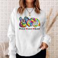 Peace Love Cheer Tie Dye Heart Cheerleading Back To School Sweatshirt Gifts for Her
