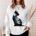Silhouette Elegante Gatto Nero Felpa Regalos para ella