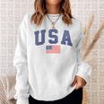 Usa American Flag 4Th Of July Americana Bold Blue Logo Felpa Regalos para ella