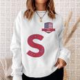 Usa Flag Letter S American Usa Red Sweatshirt Geschenke für Sie