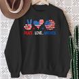 4Th Of July Peace Love America Us Flag Fourth Of July Sweatshirt Gifts for Old Women