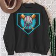 Baseball Home Plate Drip Ice Cream Softball & Baseball Sweatshirt Gifts for Old Women