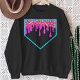 Baseball Ice Cream Dripping Baseball Home Plate Drip Sweatshirt Gifts for Old Women