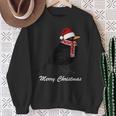 Bird With Red Christmas Hat Scarf Christmas Outfit Bird Sweatshirt Geschenke für alte Frauen