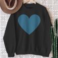 Blaues Herz Simples Minimalistisch Süßes Heart Sweatshirt Geschenke für alte Frauen