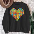 Brick Builder Heart Valentines Block Building Master Builder Sweatshirt Gifts for Old Women
