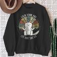 Cat Middle Finger Retro Slogan Sweatshirt Geschenke für alte Frauen