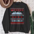Chicago Flag City Skyline Chicago Fan Ugly Christmas Sweater Sweatshirt Gifts for Old Women
