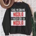 Ciao Sono Nicolò Faccio Cose Da Nicolò Personalizzato Felpa Regalos para ancianas
