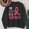 My Cousin Is A Survivor Breast Cancer Support Squad Sweatshirt Gifts for Old Women