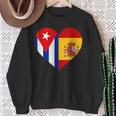 Cuba España Banderas Corazón Camisa de entrenamiento Regalos para ancianas