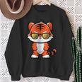 Cute Baby Bengal Tiger With Sunglasses Sweatshirt Gifts for Old Women