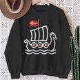 Denmark Flag Dragon Boat Dragon Headiking Ship Sweatshirt Geschenke für alte Frauen