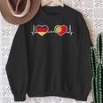 Deutschland Portugal Herz Liebe Herzlinie Sweatshirt Geschenke für alte Frauen