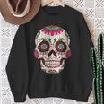 Donna Divertente Teschio Messicano Sugar Skull Messico Con Collo A Felpa Regalos para ancianas