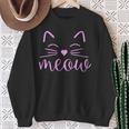 Donna Meow Cute Cat Face Frase Divertente Per I Fan Dei Gatti Con Collo A Felpa Regalos para ancianas