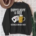 Doppelkopf Und Bier Da Bin Ich Hier Sweatshirt Geschenke für alte Frauen