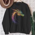 Drachen-Zeichnung Buntes Tier-Kunstwerk Fantasy-Drache Sweatshirt Geschenke für alte Frauen