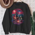 Alien And Bigfoot Campfire Moon Ufo Adventure Hiking Sweatshirt Gifts for Old Women