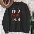 Lazy Easy Im A Devil Costume For Diy Halloween Party Sweatshirt Gifts for Old Women
