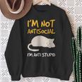 Gato Regalo I'm Not Antisocial I'm Anti Stupid Camisa de entrenamiento Regalos para ancianas