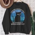 Geh Mir Aus Dem Weg Du Unnötiger Sozialkontakt Cats Retro Sweatshirt Geschenke für alte Frauen