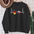 German Czech Flag Heart Lineintage Sweatshirt Geschenke für alte Frauen