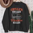 Grillen Chillen Bierchen Killen Saying S Sweatshirt Geschenke für alte Frauen