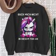 Guck Mich Nicht In Diesem Ton An Einhorn Sweatshirt Geschenke für alte Frauen