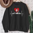 Hamburg Skyline Heartbeat Hamburger Hafen Heart Fan Sweatshirt Geschenke für alte Frauen