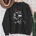 Hand-Drawn Pitbull Sweatshirt Geschenke für alte Frauen