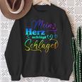 My Heart Beats For Schlagermusik Sweatshirt Geschenke für alte Frauen