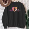 Herzschlag Ekg Turnen Turnerin Gymnastics Sweatshirt Geschenke für alte Frauen