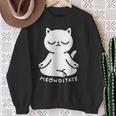 Il Gatto Divertente Di Meowditate Medita La Salute Di Yoga Felpa Regalos para ancianas