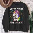 Jetzt Nicht Ich Zocke Gaming Gamer Unicorn Sweatshirt Geschenke für alte Frauen