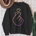 K-Pop Cuore Mano Simbolo Saranghae Pop Coreano Corea Felpa Regalos para ancianas